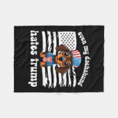 私のダックシュントはトランプ犬カマラハリス投票を嫌う フリースブランケット (正面(横))