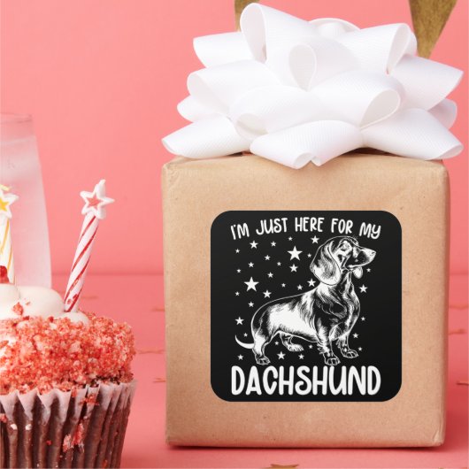 私のダックスフント犬の恋人のクール誕生日 スクエアシール (パーティー)