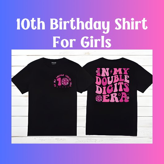 私のダブルデジット時代レトロ10誕生日女の子 Tシャツ