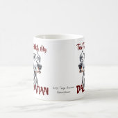 私のダルマチアと白いティータイムのかわいい黒 コーヒーマグカップ (中央)