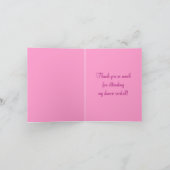 私のダンスリサイタルにご出席頂きありがとうございます。 サンキューカード (内部)