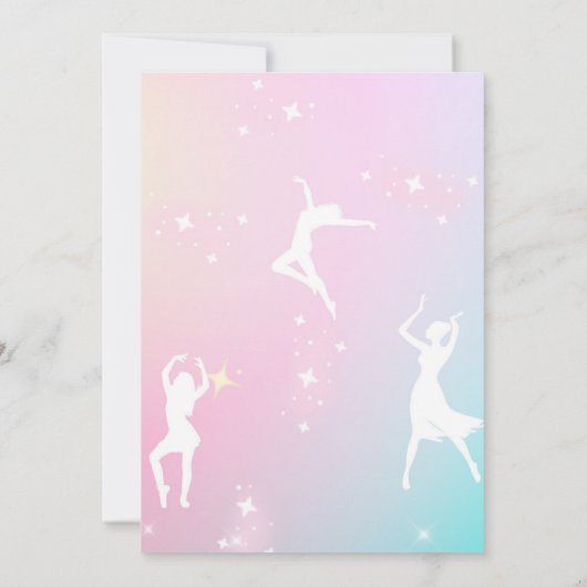 私のダンス時代のバレエで友情のブレスレット 招待状 (裏面)