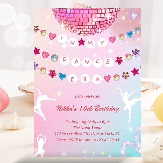 私のダンス時代のバレエの友情ブレスレット 招待状