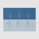 私のダーリングブルーカラーブロックあなたを愛する 薄葉紙 (正面)