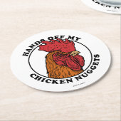 私のチキンナゲットを手に入れる ラウンドペーパーコースター (アングル)