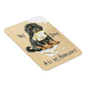 私のチベット語のマスチフ食べィッフ私の宿題 マグネット (右側)