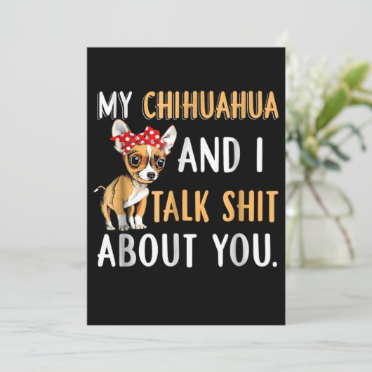 私のチワワと私はあなたが犬の恋人のギフトについて話す 案内状 (スタンド正面)