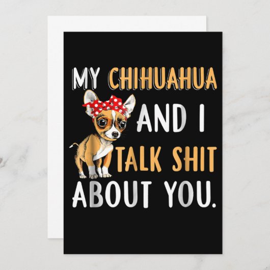 私のチワワと私はあなたが犬の恋人のギフトについて話す 案内状 (正面/裏面)