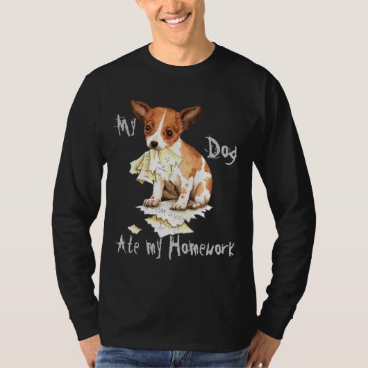 私のチワワ食べ宿題 Tシャツ (正面)
