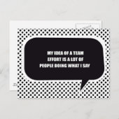 私のチームの努力のアイディアは、私が何をするかしている人々である ポストカード (正面/裏面)