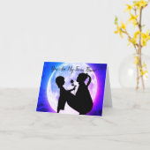 私のツインフレームママ & 娘 ムーン カード (黄色い花)