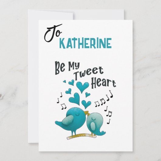 私のツイートカスタムハートバレンタインデー 招待状 (正面)