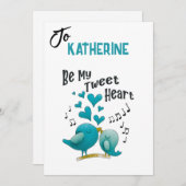 私のツイートカスタムハートバレンタインデー 招待状 (正面/裏面)