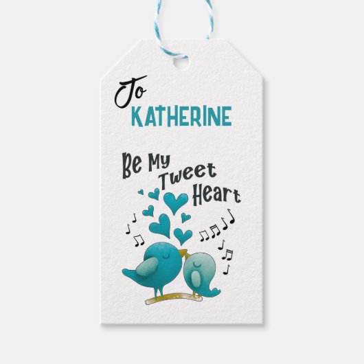 私のツイートハートカスタムギフトラベル ギフトタグ (正面)