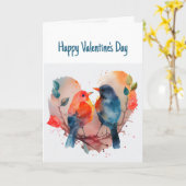 私のツイート可愛い鳥へのハッピーバレンタインデー カード (黄色い花)