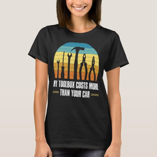 私のツールボックスはあなたの車よりも高い Tシャツ (正面)