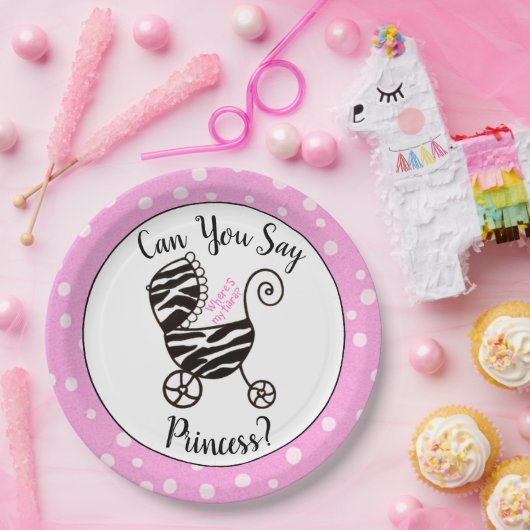 「私のティアラはどこ?」というプリンセスが言える。 シャワー ペーパープレート (パーティー)