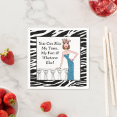 「私のティアラ、私の足、その他のキスは何でも食べられるわ!」 スタンダードカクテルナプキン (インサイチュ)