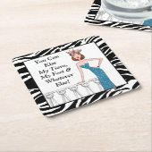 「私のティアラ、私の足、その他の何でもキスできる」 スクエアペーパーコースター (アングル)