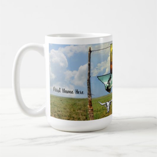 私のテキサス州の名前入りなコーヒー・マグ コーヒーマグカップ (左)