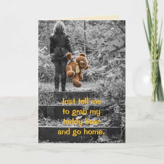 私のテディベアのベルト付き誕生日 サンキューカード (正面)