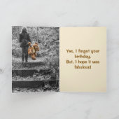 私のテディベアのベルト付き誕生日 サンキューカード (内部)