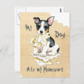 私のテディ・ルーズベルト・テリア食べーの宿題 ポストカード (正面/裏面)