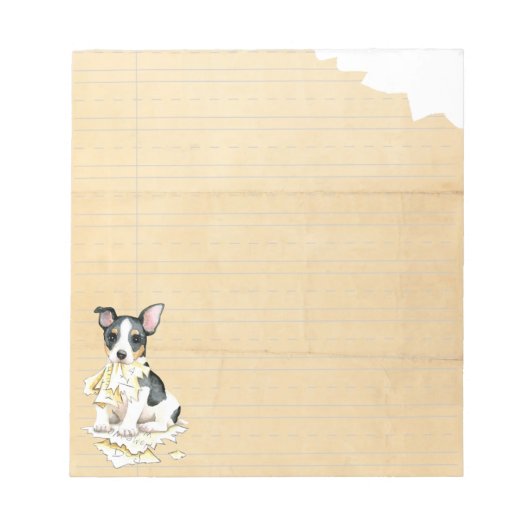 私のテディRooseveltテリア私の宿題食べメモ帳 ノートパッド (正面)