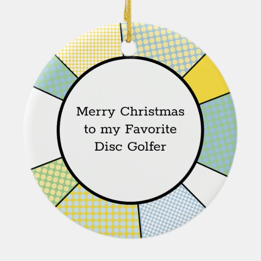 私のディスクゴルファーにメリーお気に入りのクリスマス セラミックオーナメント (裏面)