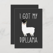 私のディプ得ラマ卒業ラマパン サンキューカード (正面/裏面)