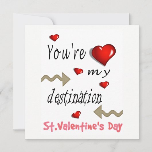 私のデスティネーションカードの招待状、バレンタインズだよ 招待状 (正面)