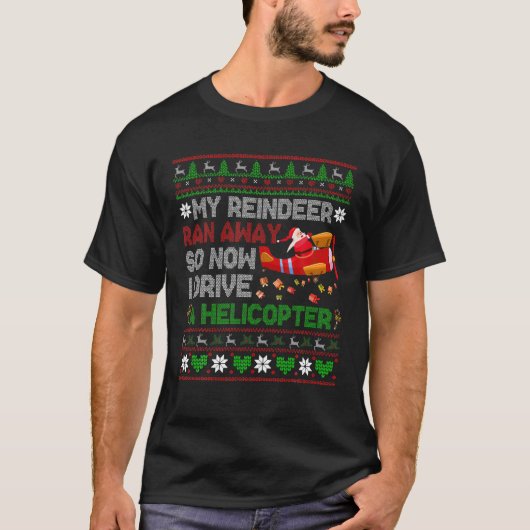 私のトナ走リアはヘリコプターのクリスマスを運転する Tシャツ (正面)