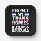 私のトラおもしろいンス・ホミーズゲイプライド月LGBTを尊重する ペーパープレート (正面)