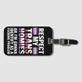 私のトラおもしろいンス・ホミーズゲイプライド月LGBTを尊重する ラゲッジタグ (正面横)