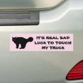 私のトラックのピンクに触れる不運 バンパーステッカー (車上)