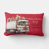 私のトラック運転手の夫にメリークリスマス ランバークッション (正面)