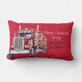 私のトラック運転手の夫にメリークリスマス ランバークッション (正面)