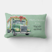 私のトラック運転手の夫にメリークリスマス ランバークッション (正面)