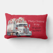 私のトラック運転手の夫にメリークリスマス ランバークッション (正面)