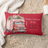 私のトラック運転手の夫にメリークリスマス ランバークッション (ブランケット)