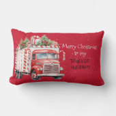 私のトラック運転手の夫にメリークリスマス ランバークッション (正面)