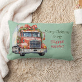 私のトラック運転手の夫にメリークリスマス ランバークッション (ブランケット)
