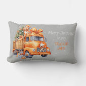 私のトラック運転手の妻にメリークリスマス ランバークッション (正面)