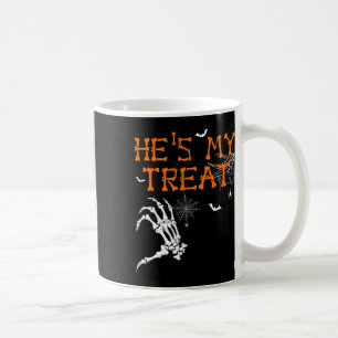 私のトリックは私のトリートハロウィーンカップルの串焼き コーヒーマグカップ