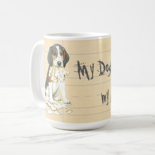 私のトレイング・ウォーカーが私の食べ宿題を調査した コーヒーマグカップ (正面左)