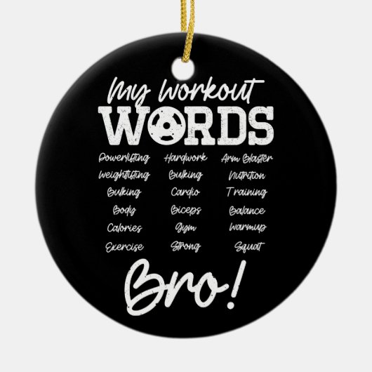 私のトレーニングのやる気を起こさせる言葉は?おもしろいトレーニング セラミックオーナメント (正面)
