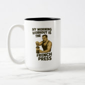 私のトレーニングルーチンはプレスフランスのプレミアムマグである ツートーンマグカップ (左)