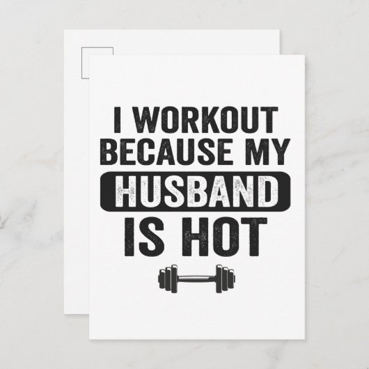 私のトレーニング夫が熱いフィットネスだからおもしろい インビテーションポストカード (正面/裏面)