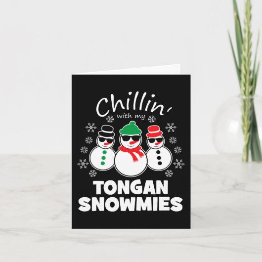 私のトンガン雪のクリスマスとチリンおもしろい カード (正面)