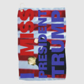 私のト恋しく思ランプ大統領 ゴルフタオル (正面)